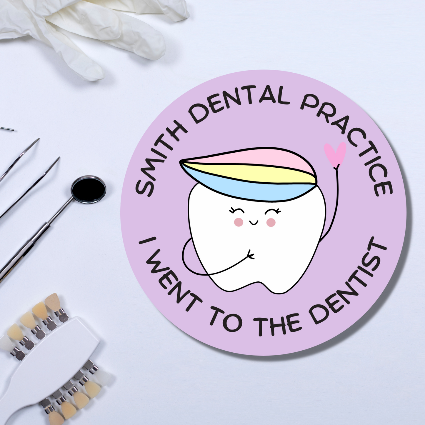 Personalised Dentist Sticker - Glossy Finish
