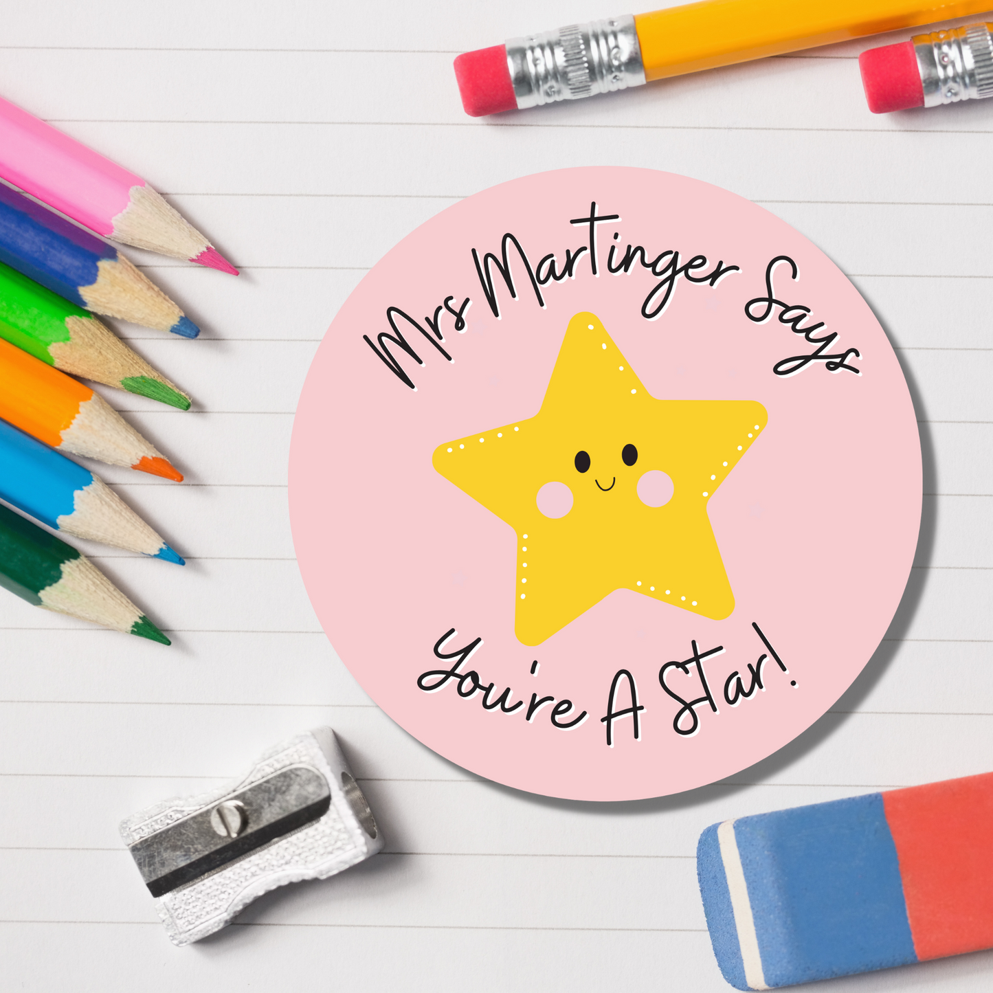 Star Teacher Reward Stickers - You're A Star! Glossy Finish