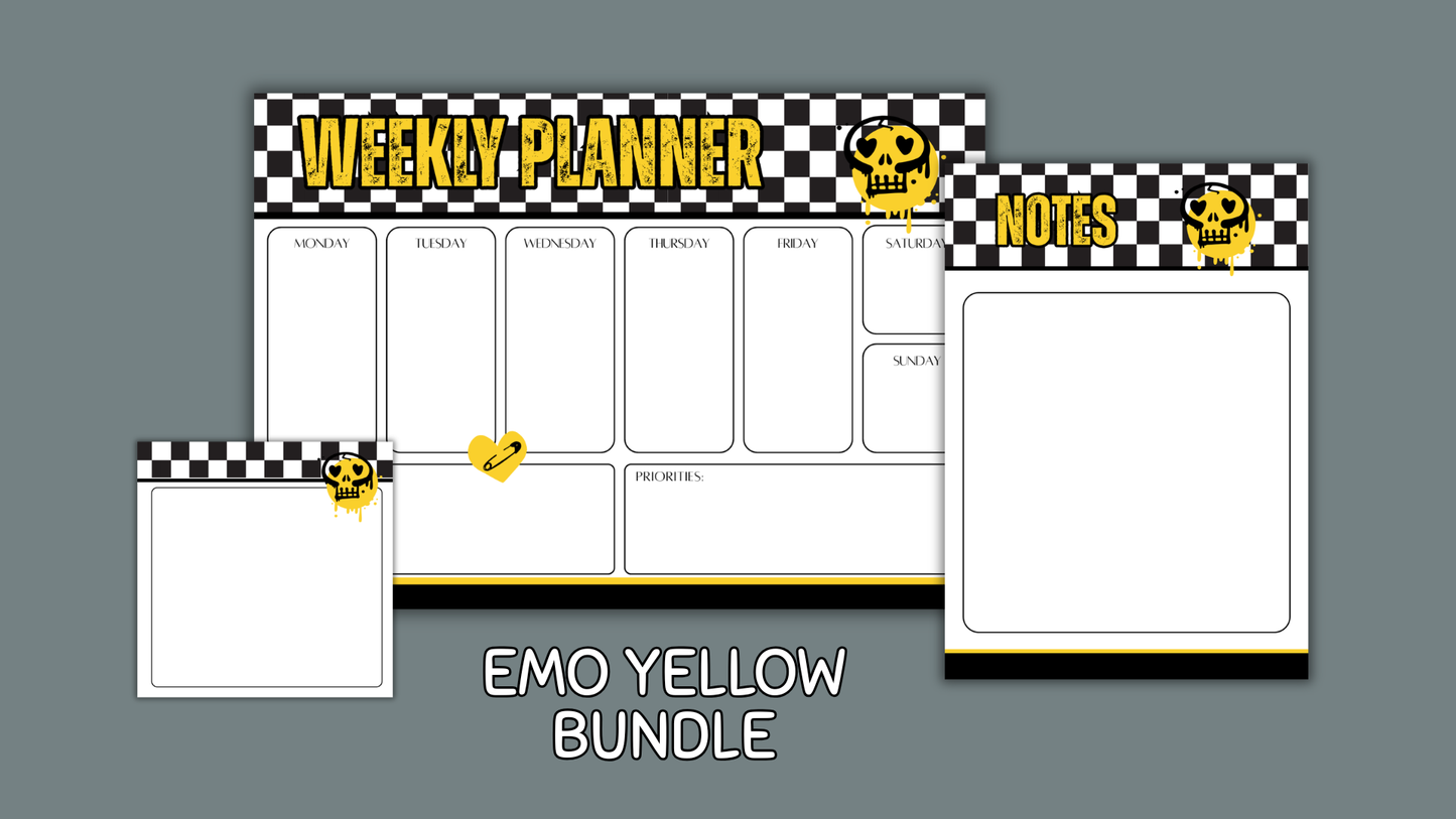 Emo Yellow Matching Stationery Bundle