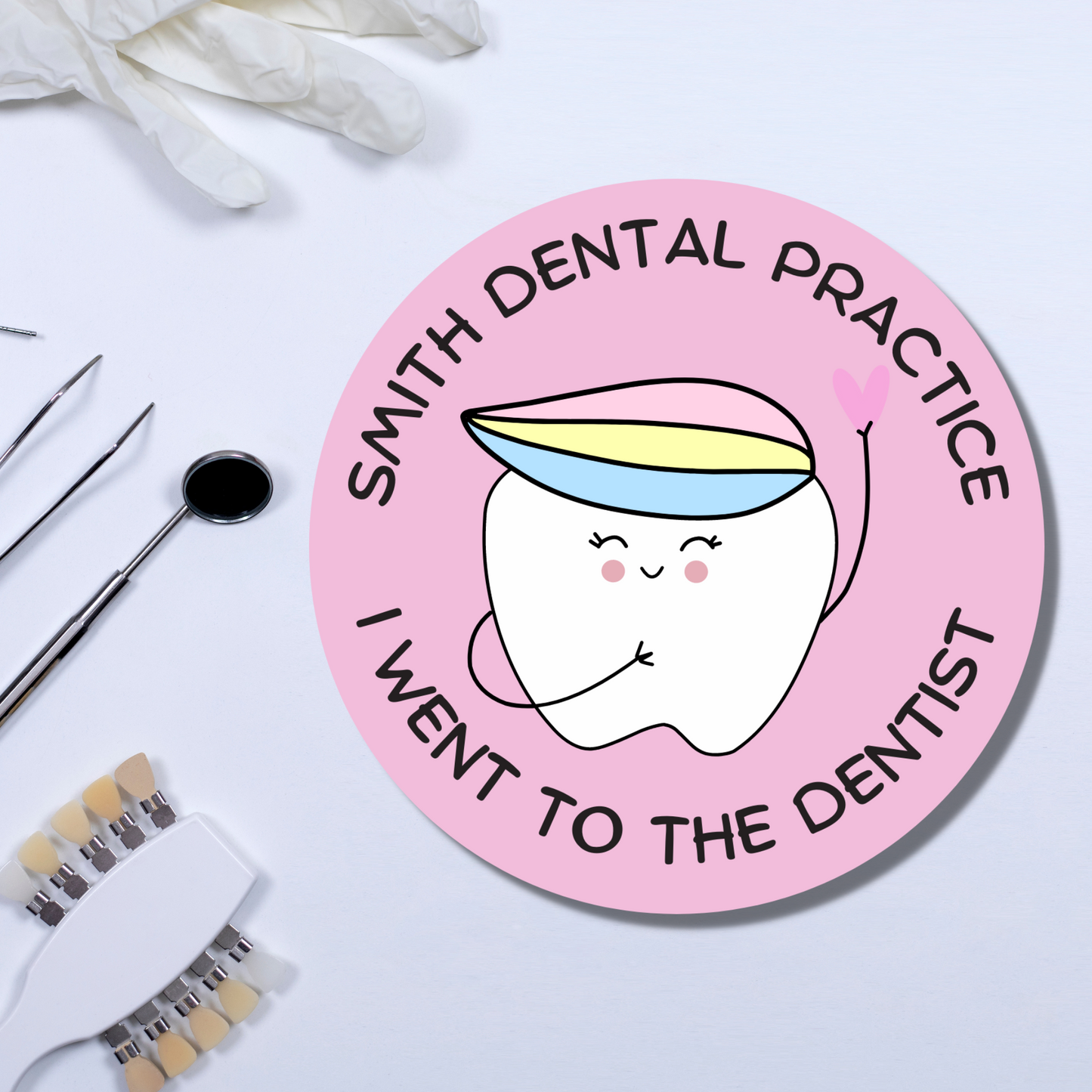 Personalised Dentist Sticker - Glossy Finish