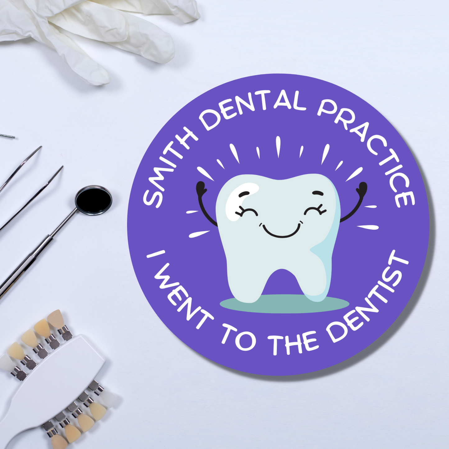 Personalised Dentist Sticker - Glossy Finish