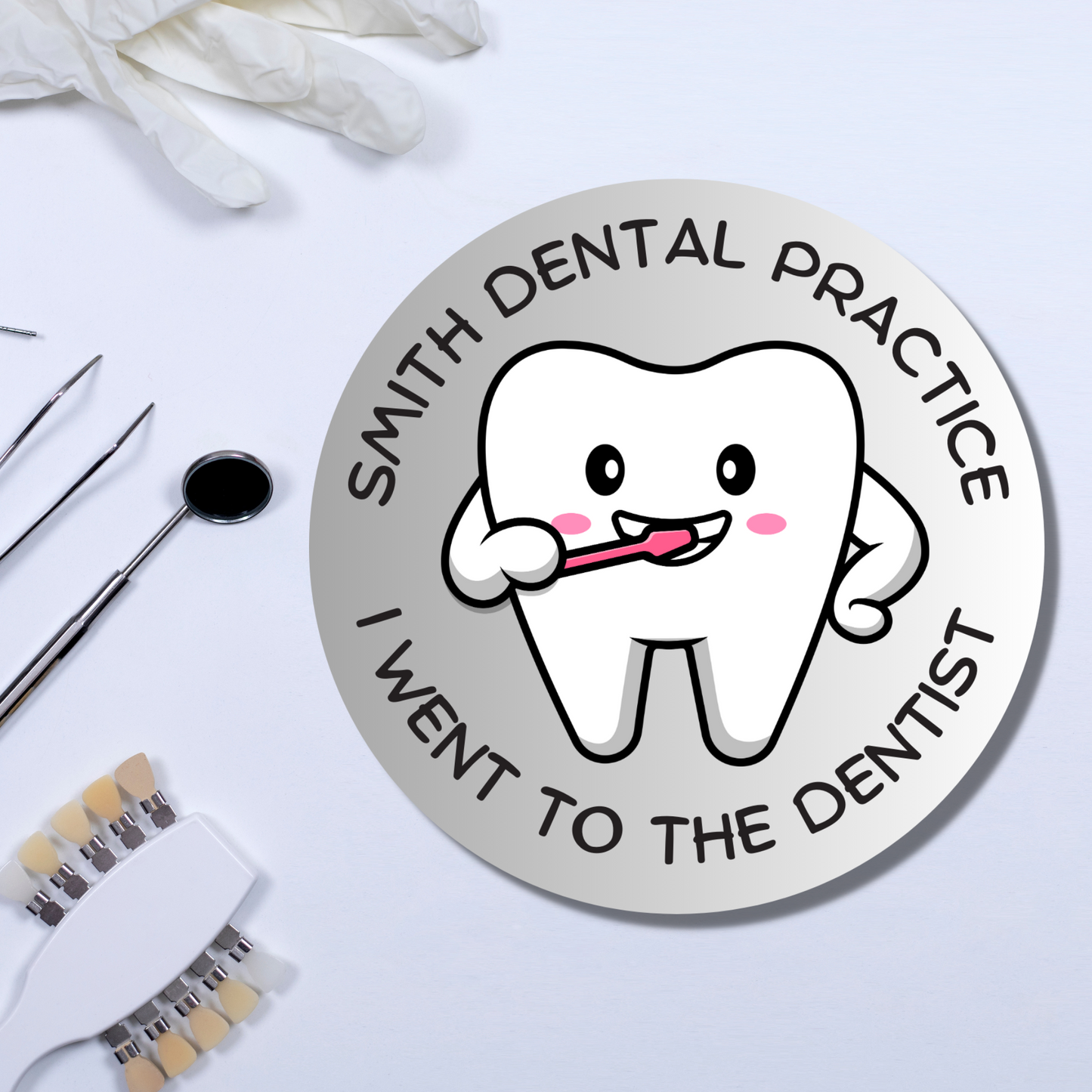 Personalised Dentist Sticker - Glossy Finish