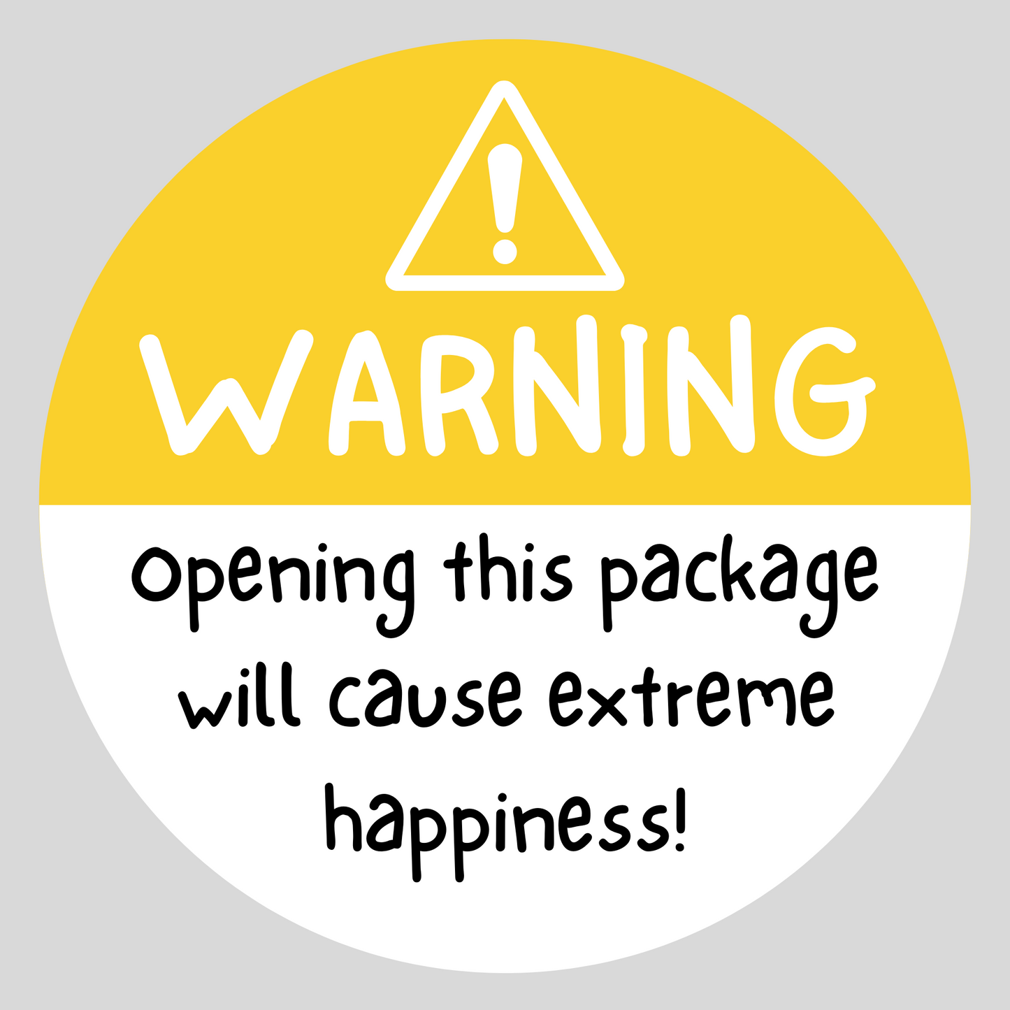 400x Warning Opening This Package Will Cause Extreme Happiness Stickers