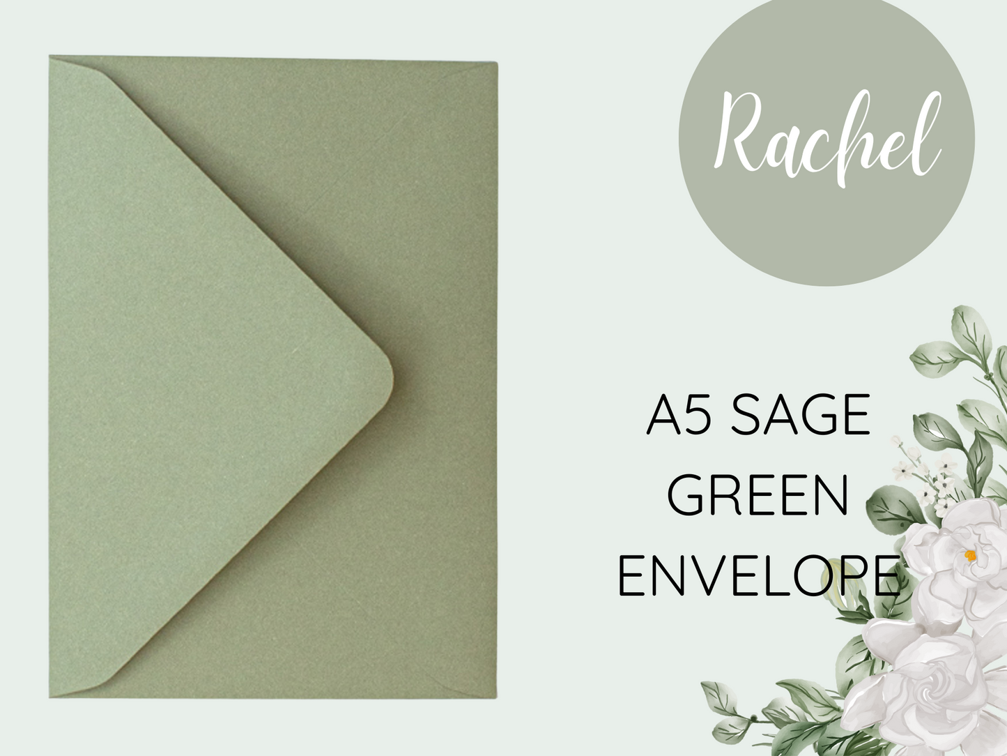 Rachel White Floral Wedding A5 Envelope