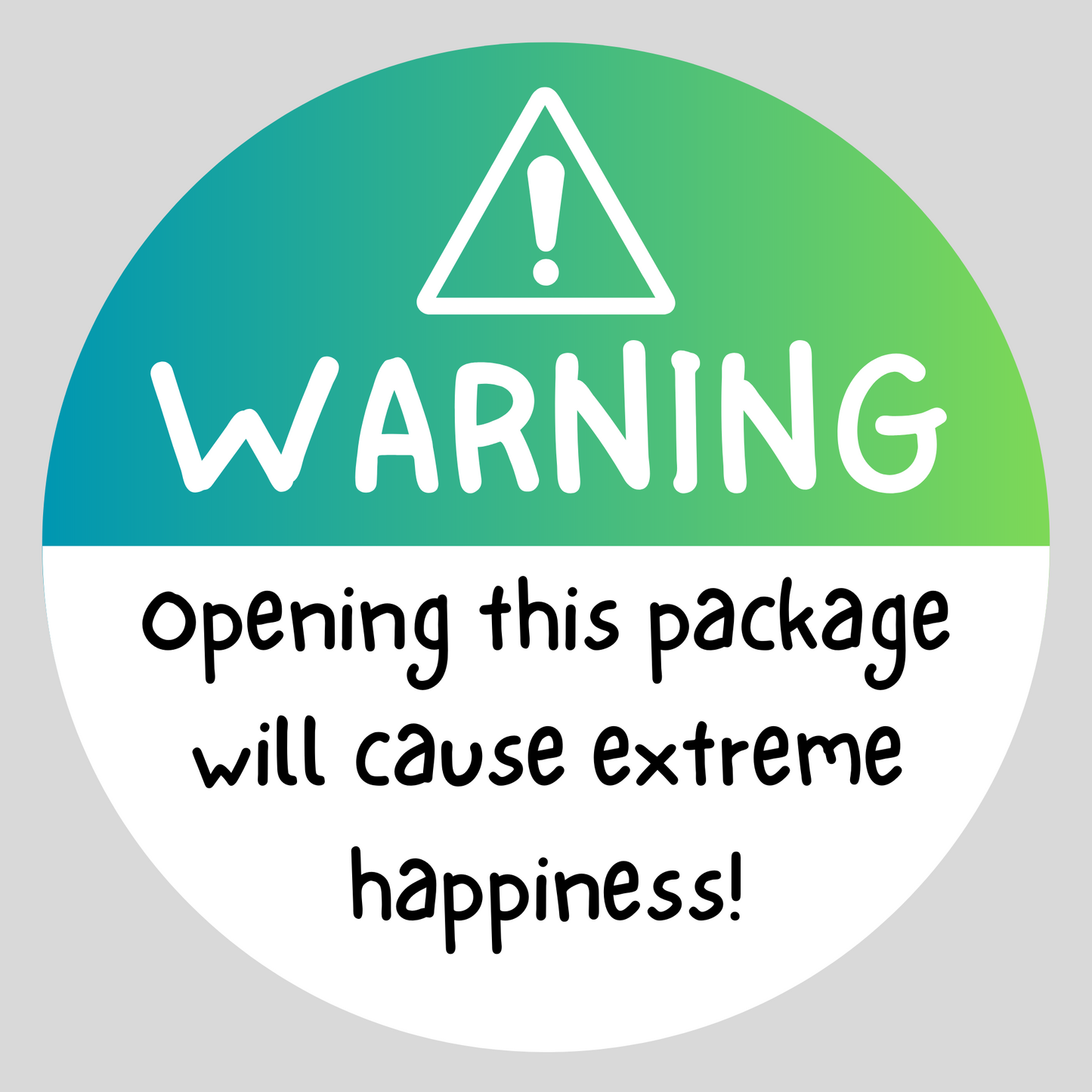 400x Warning Opening This Package Will Cause Extreme Happiness Stickers