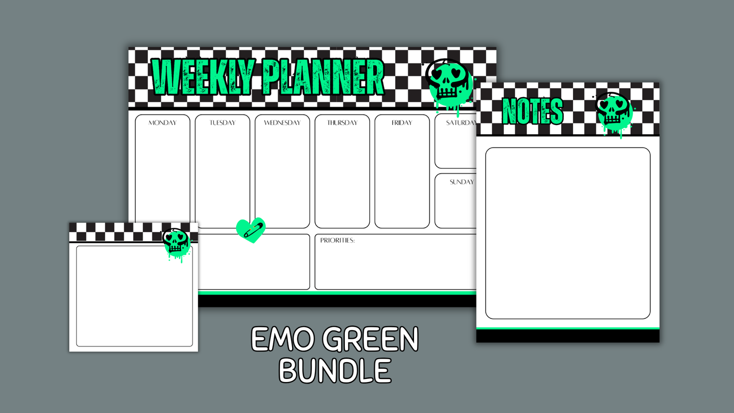 Emo Green Matching Stationery Bundle