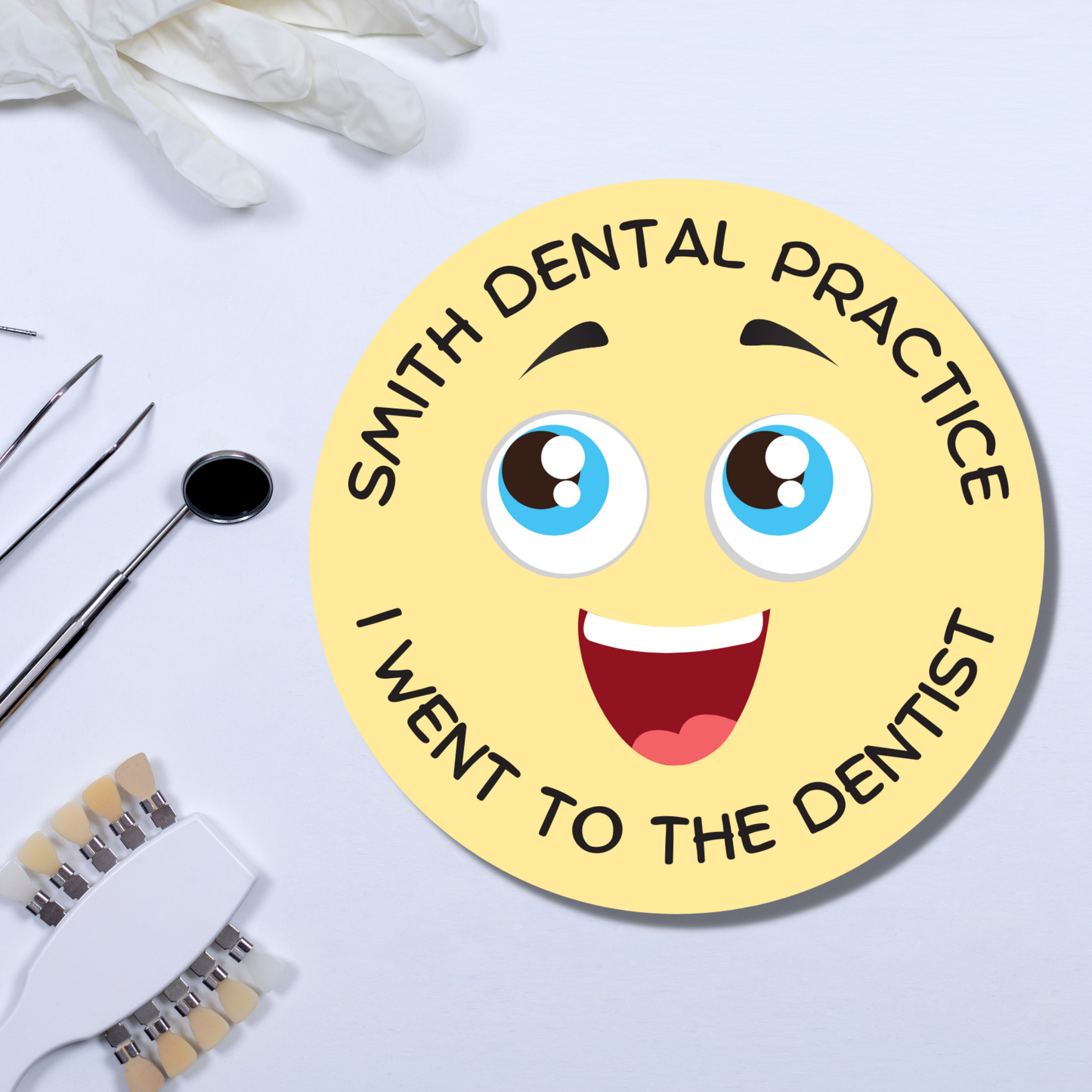 Personalised Dentist Sticker - Glossy Finish