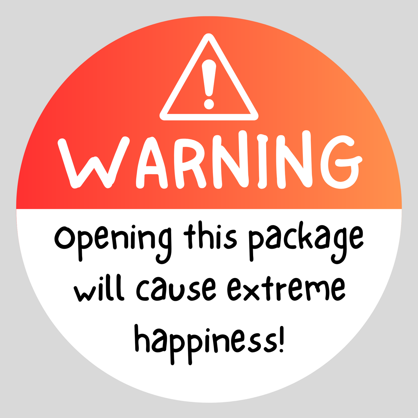 400x Warning Opening This Package Will Cause Extreme Happiness Stickers