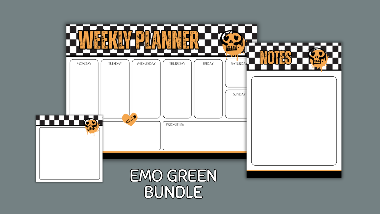 Emo Orange Matching Stationery Bundle
