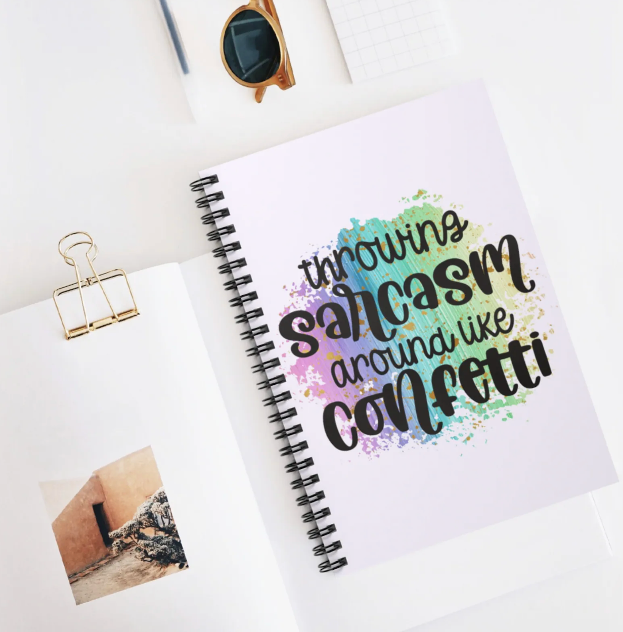 Throwing Sarcasm Around Like Confetti Lined Notebook A5