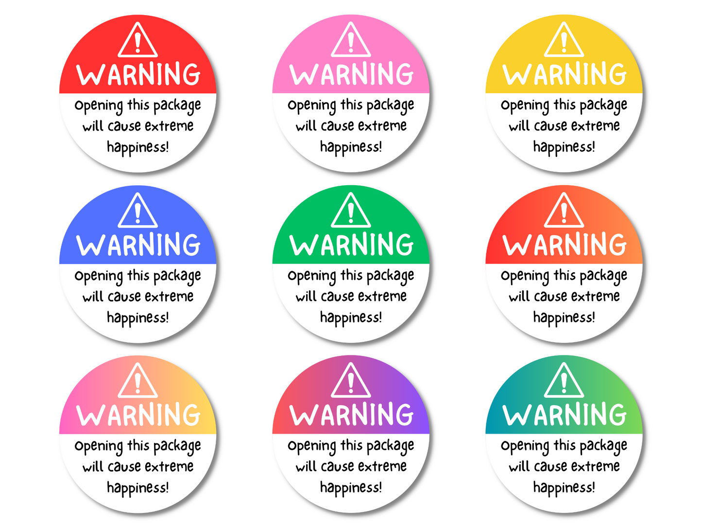 400x Warning Opening This Package Will Cause Extreme Happiness Stickers