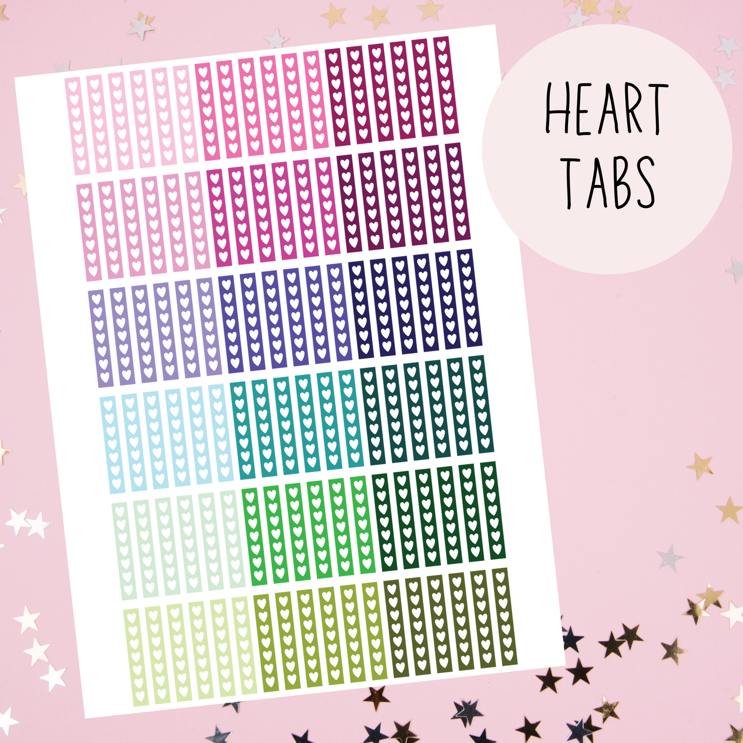 Heart Tabs Planner Stickers
