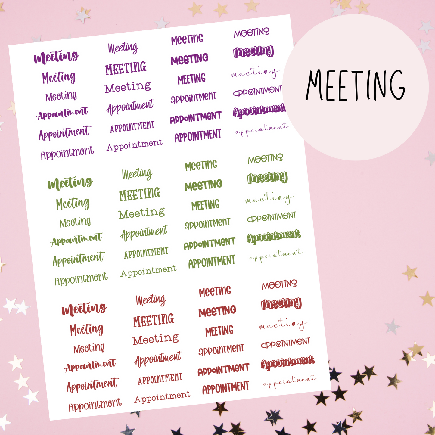 Meeting Planner Stickers