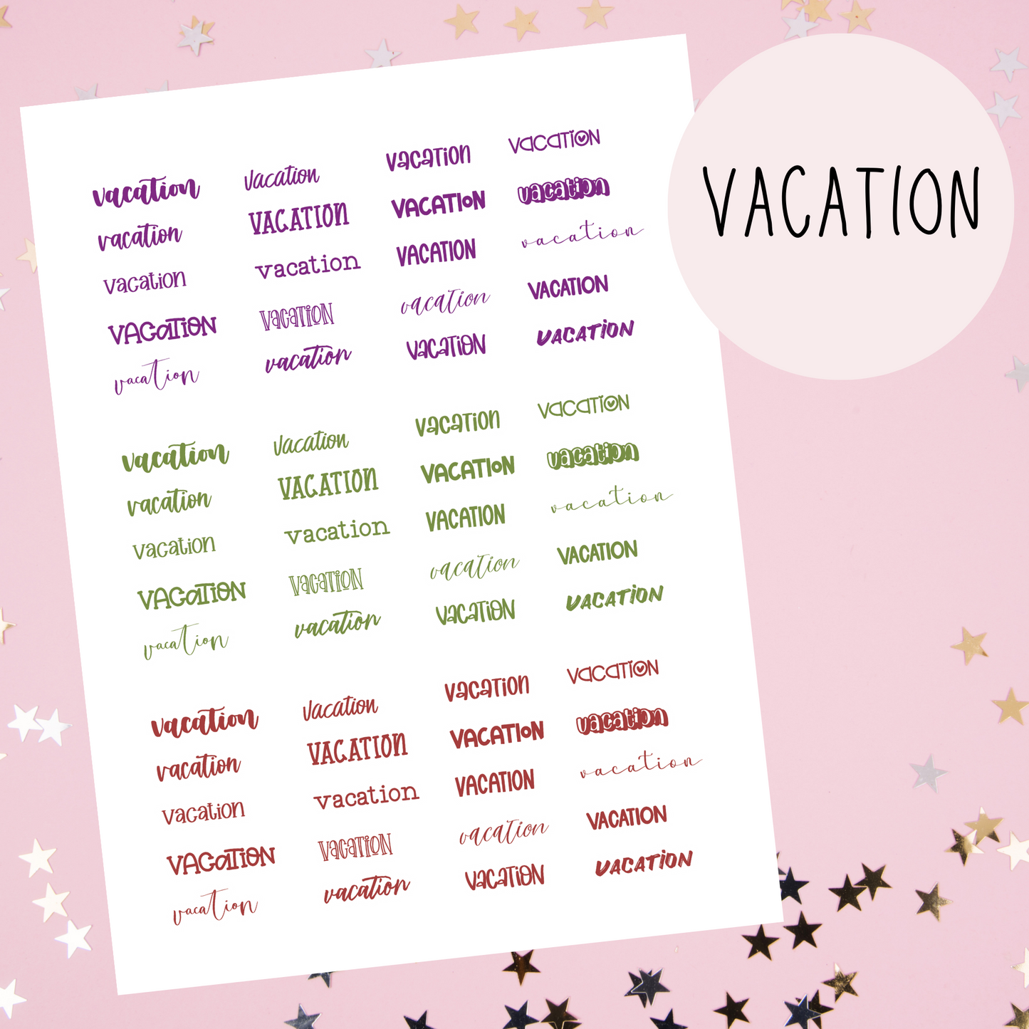 Vacation Planner Stickers