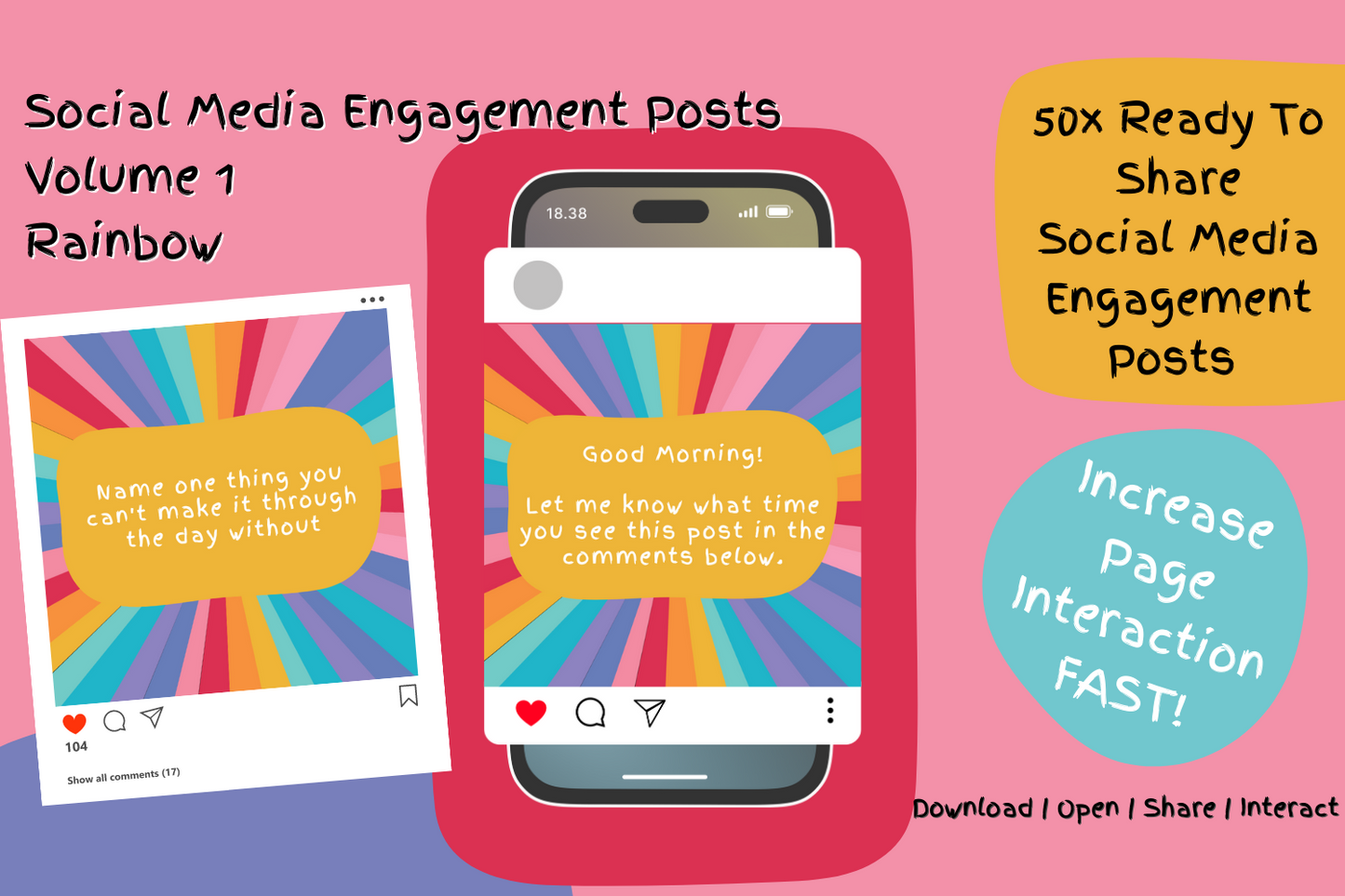 FREE Social Media Engagement Posts - Rainbow