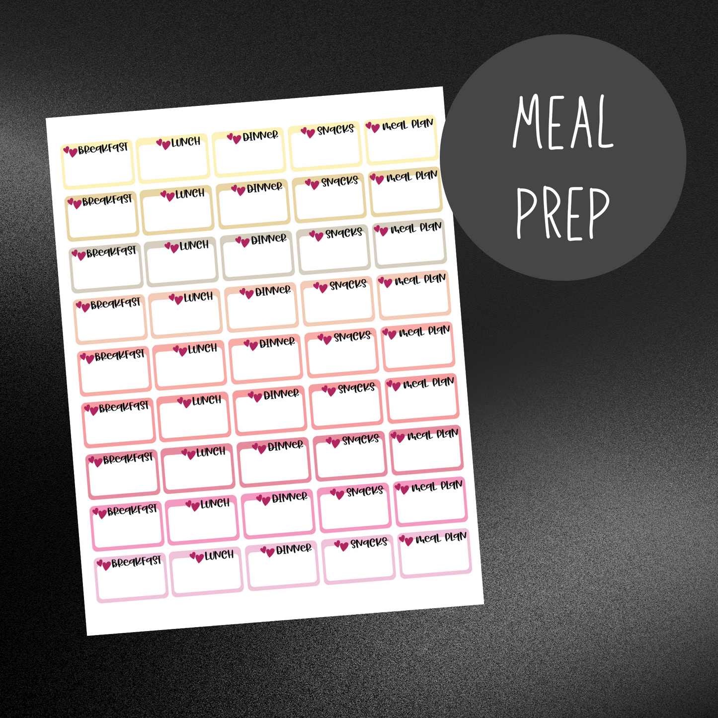Meal Prep Planner Stickers