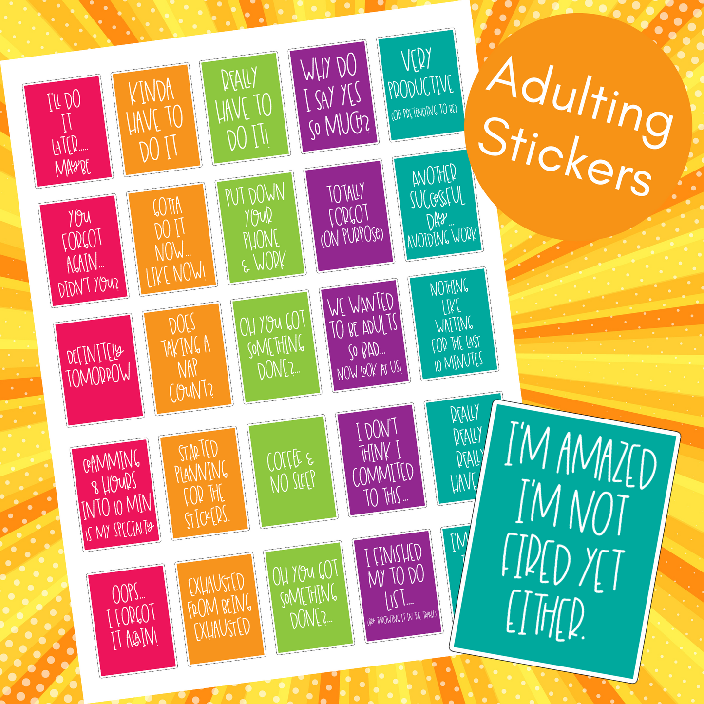 Adulting Planner Stickers