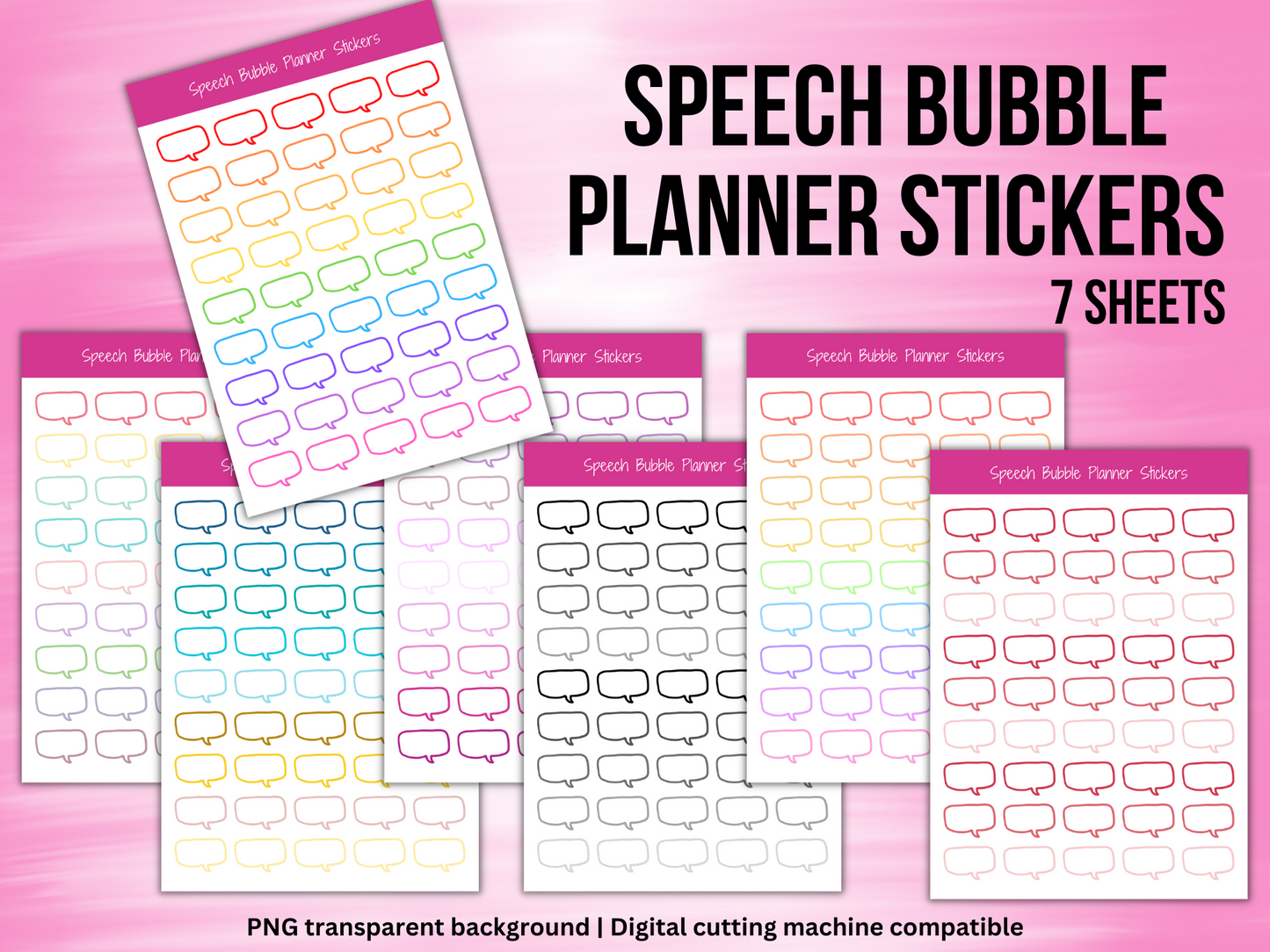 FREE Speech Bubble Planner Sticker Bundle - Digital Download