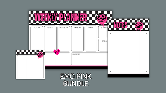 Emo Pink Matching Stationery Bundle