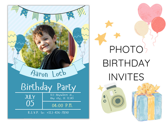 Photo Birthday Invitations