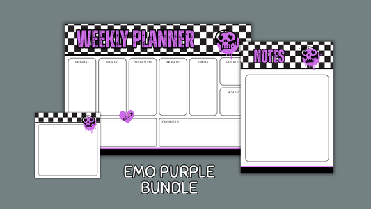 Emo Purple Matching Stationery Bundle