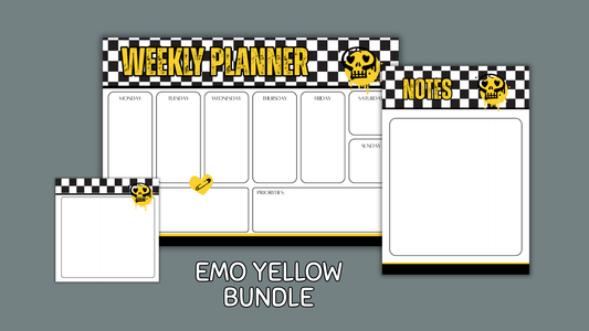 Emo Yellow Matching Stationery Bundle