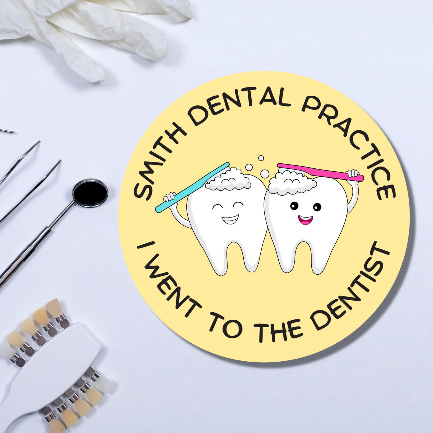 Personalised Dentist Sticker - Glossy Finish