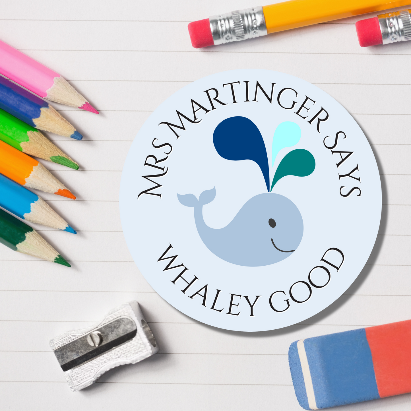 Whale Teacher Reward Stickers - Whaley Good - Glossy Finish