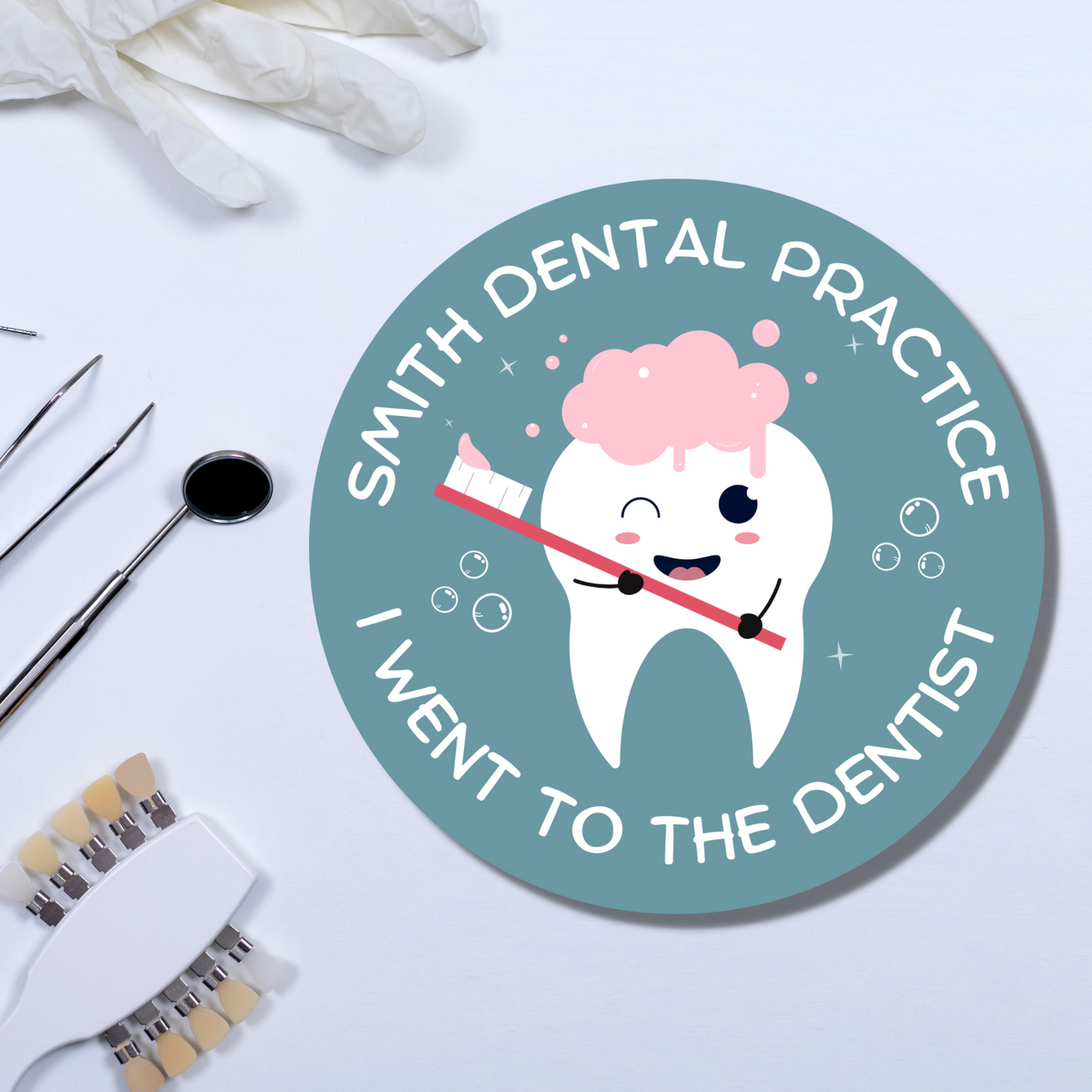 Personalised Dentist Sticker - Glossy Finish