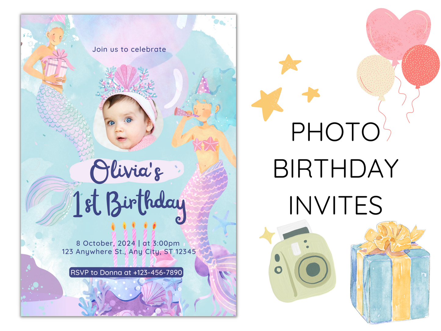 Photo Birthday Invitations