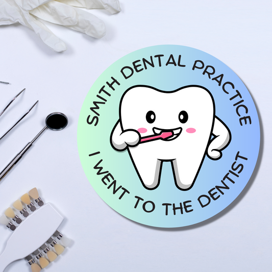 Personalised Dentist Sticker - Glossy Finish