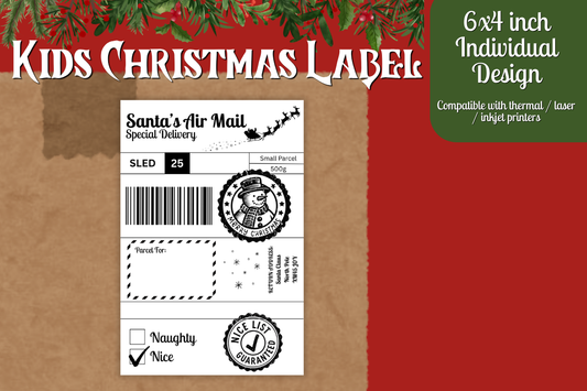 Kids Christmas Shipping Label