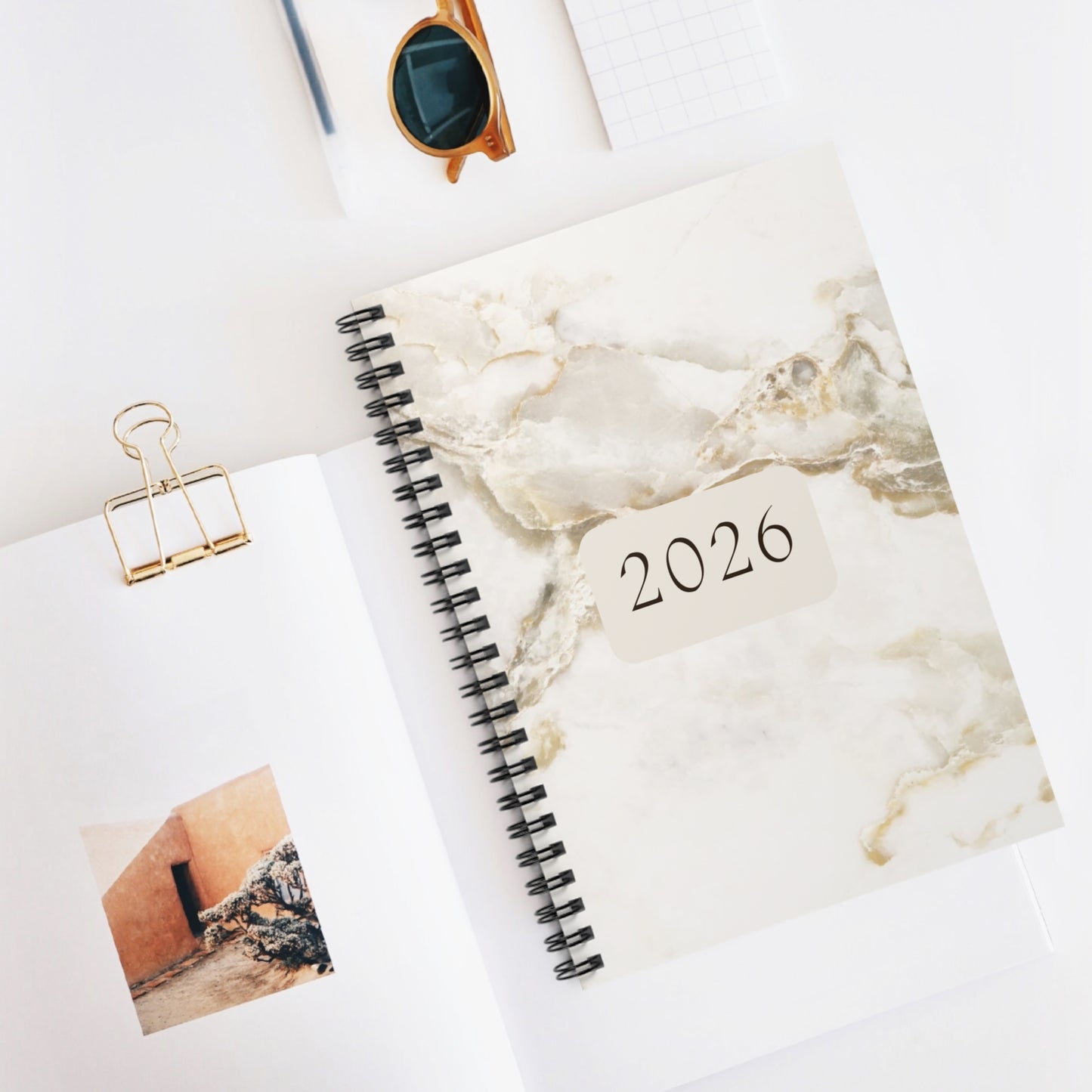 PRE ORDER - Marble 2026 Week To View Diary Spiral Bound A5