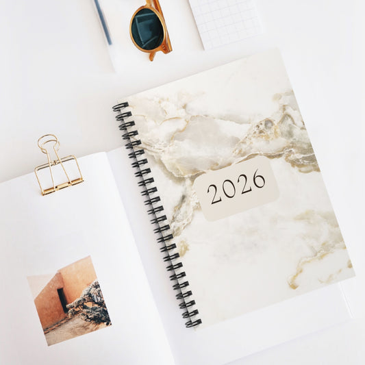 PRE ORDER - Marble 2026 Week To View Diary Spiral Bound A5