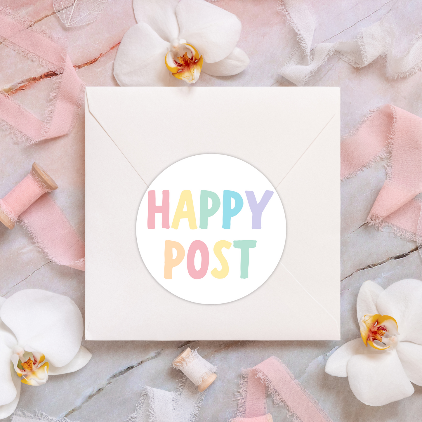 Pastel Happy Post Stickers
