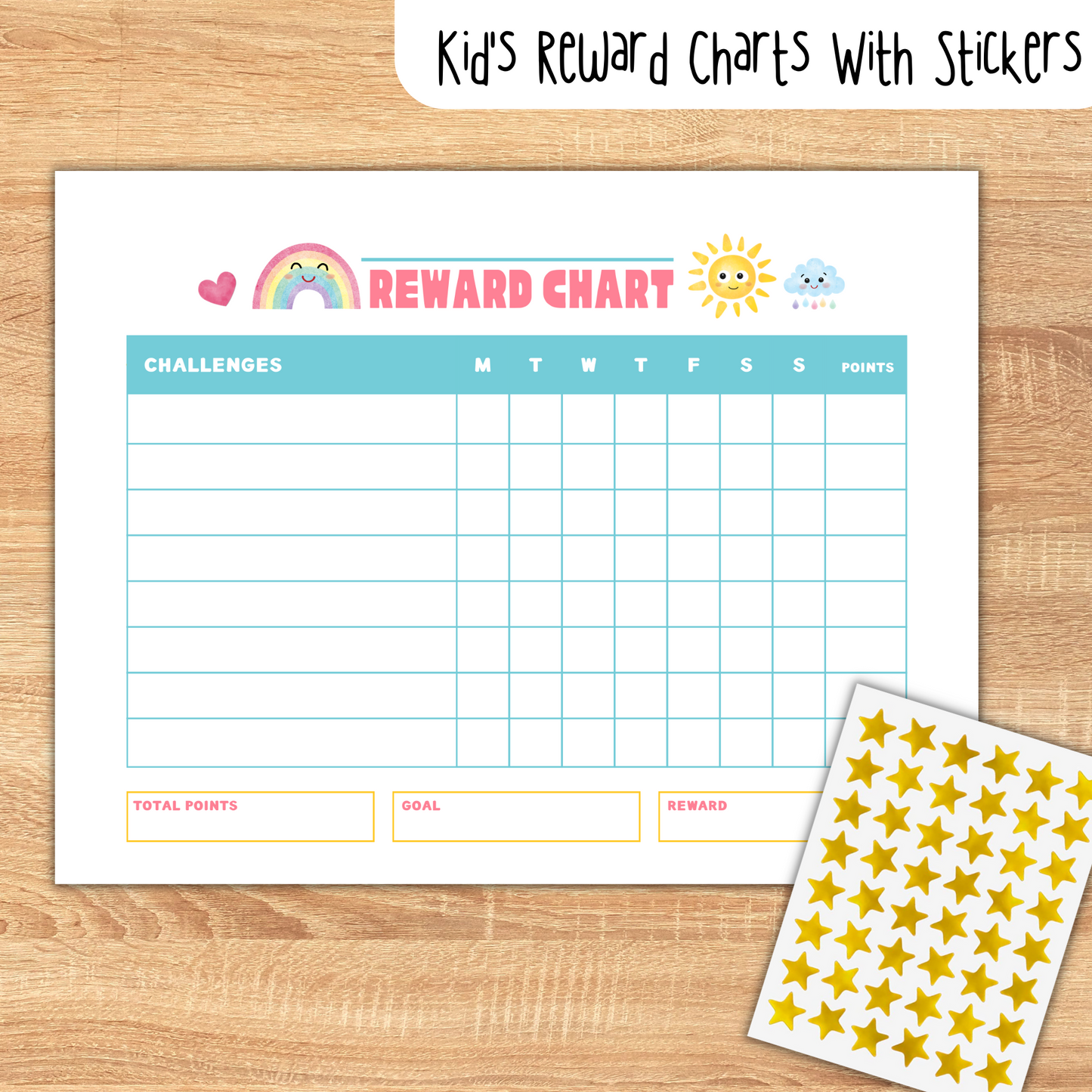 Kid's Reward Charts With Stickers