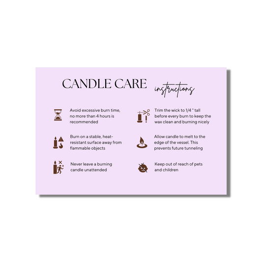 Pastel Purple Candle Care Cards