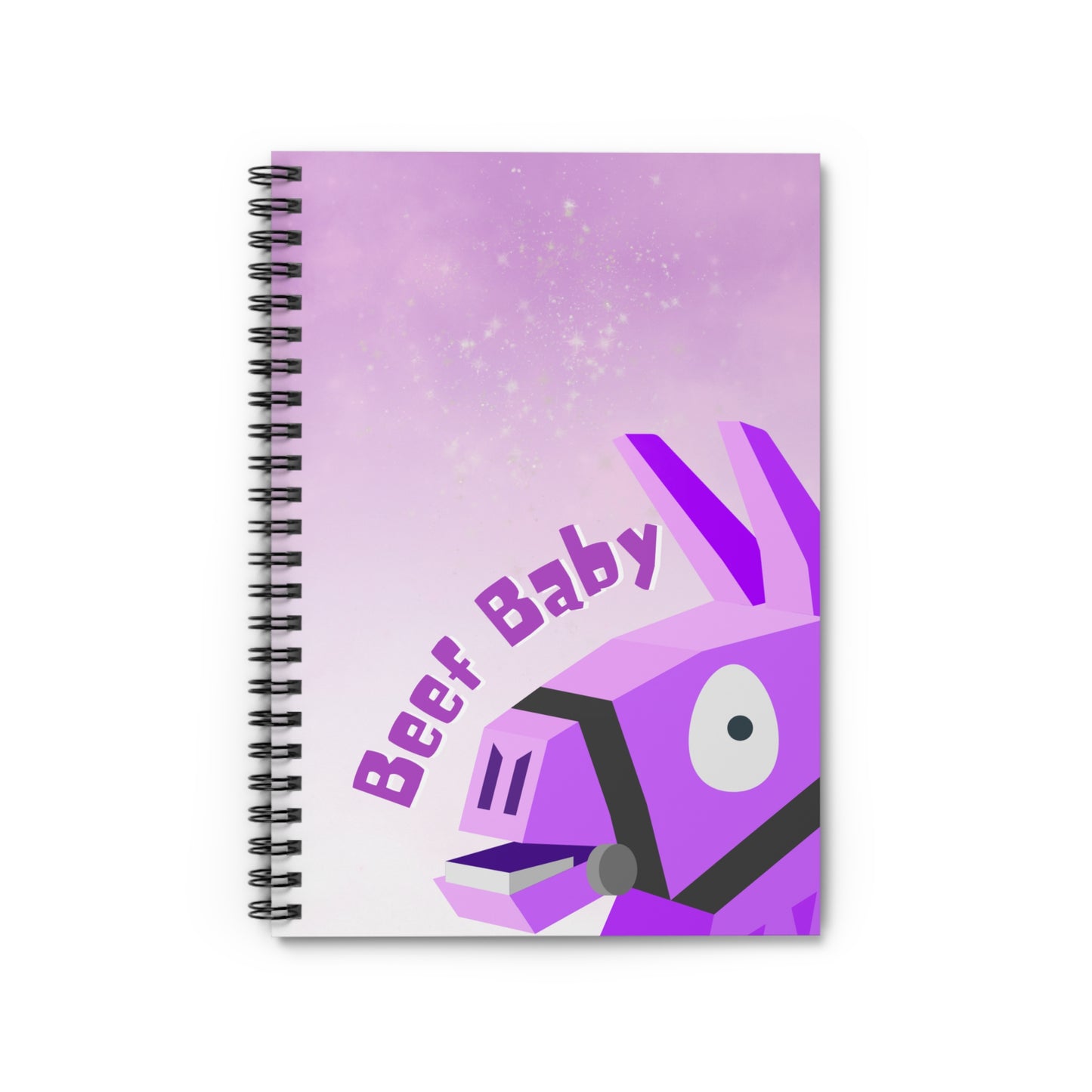Personalised Purple Llama Gamer Lined Notebook