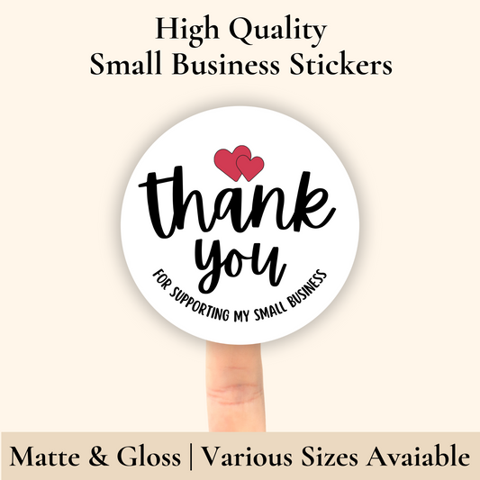 Heart Simple Thank You Matte / Gloss Stickers