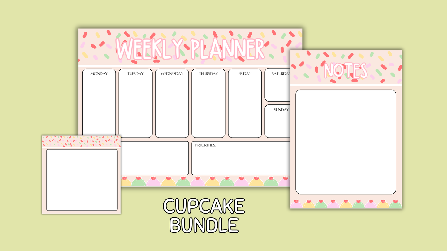 Cupcake Matching Stationery Bundle