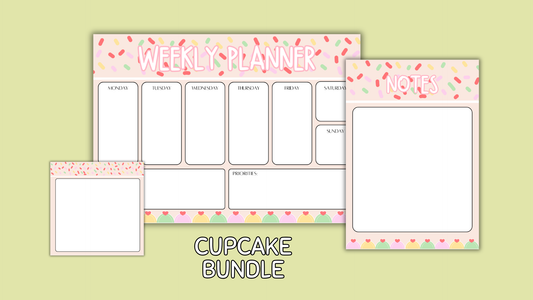 Cupcake Matching Stationery Bundle