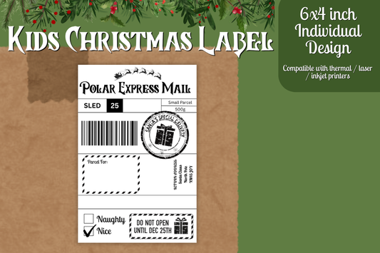 Kids Christmas Shipping Label
