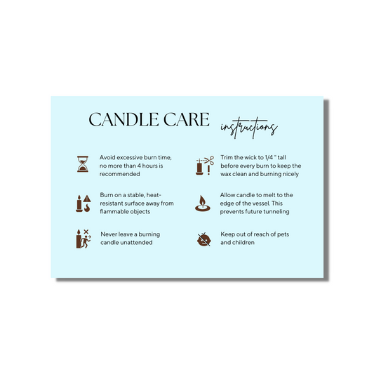 Pastel Blue Candle Care Cards