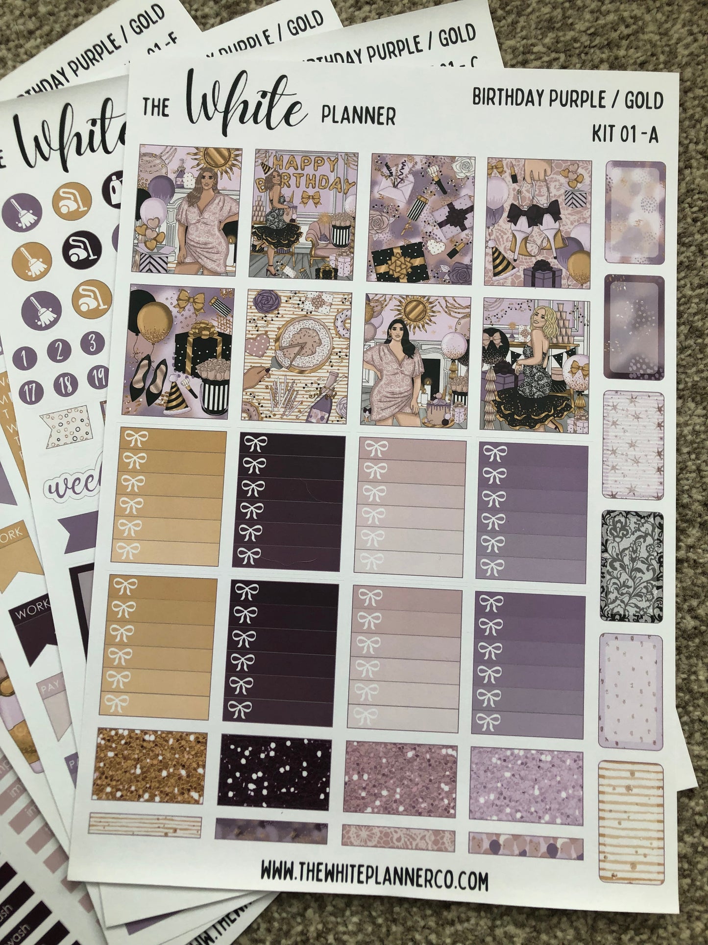 Birthday planner sticker kit oops