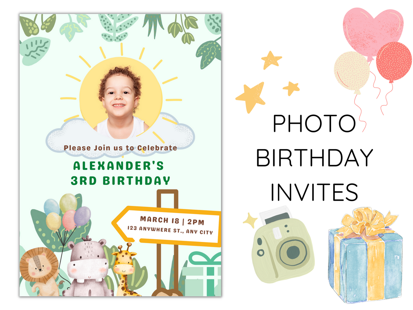 Photo Birthday Invitations