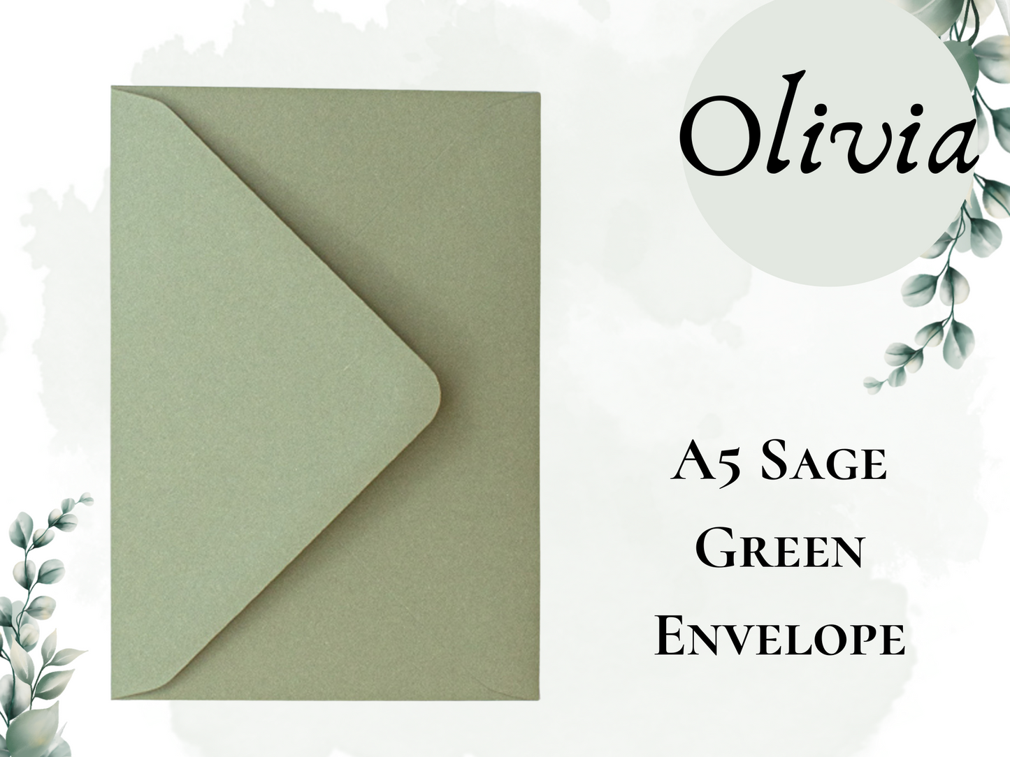 Olivia Eucalyptus Wedding A5 Envelope