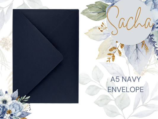 Sacha Blue Floral Wedding A5 Envelope