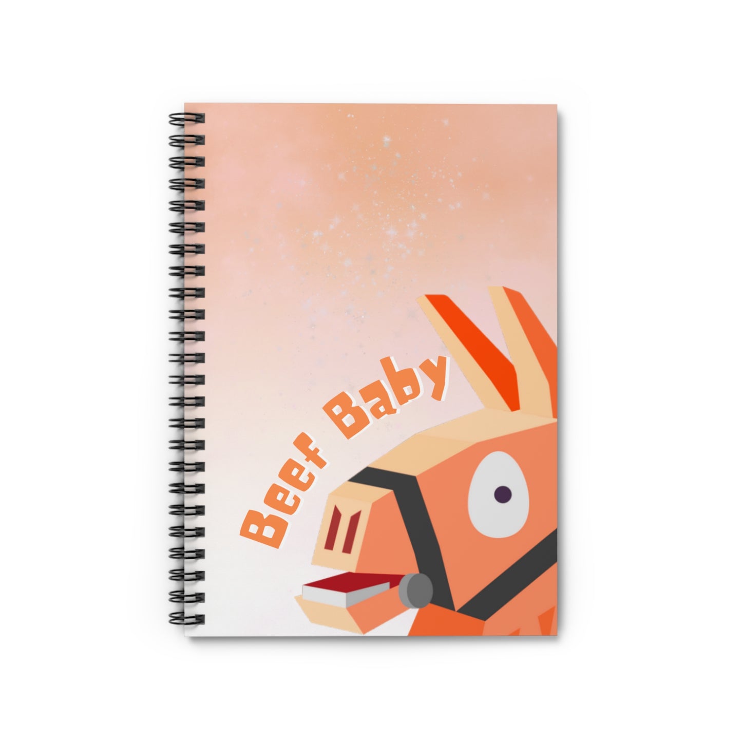 Personalised Orange Llama Gamer Lined Notebook