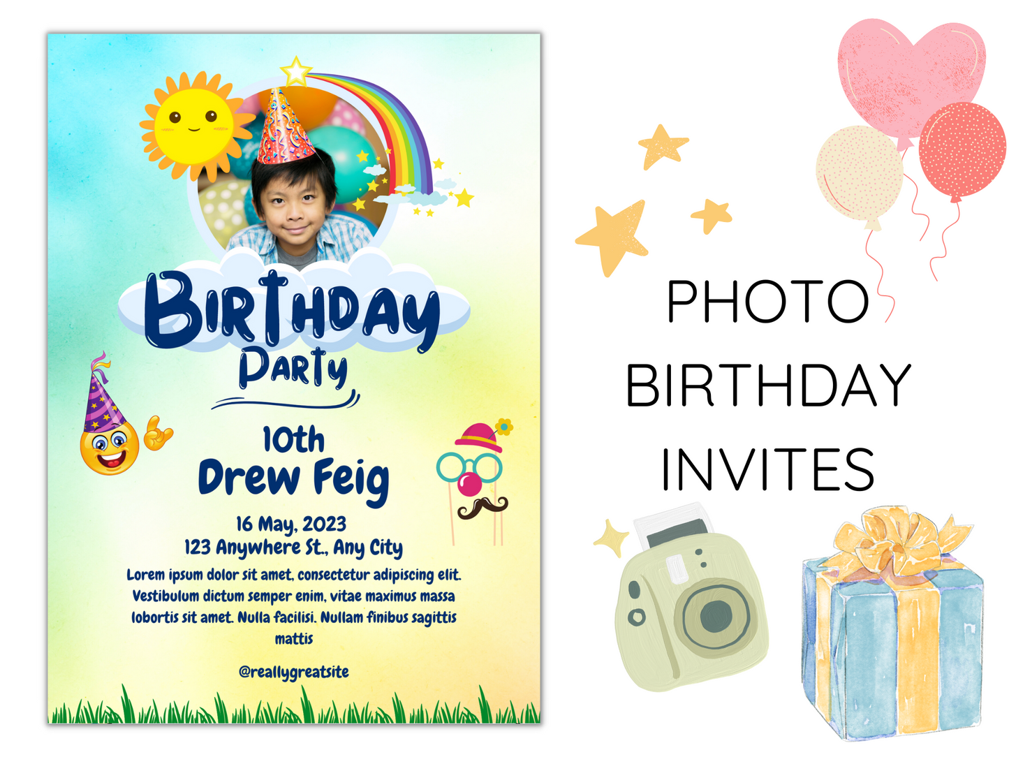 Photo Birthday Invitations