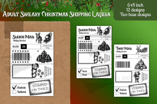 Adult Sweary Christmas Labels